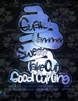 Curling Stone LED Acrylic Sign , LED Lamp, Curling Gift