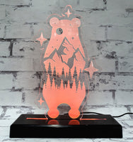 Standing Mountain Bear LED Acrylic Sign, LED Lamp