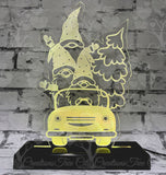 Car of Christmas Gnomes Edge Lit Sign, LED Lamp, LED Acrylic Sign