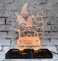 Car of Christmas Gnomes Edge Lit Sign, LED Lamp, LED Acrylic Sign