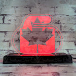 Canadian Curling Stone Flag LED Acrylic Sign, Curling Gift, LED Lamp