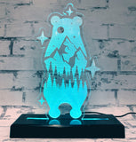 Standing Mountain Bear LED Acrylic Sign, LED Lamp