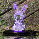 Bunny Zentangle, LED Acrylic Sign, LED Lamp, Neon Sign