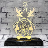 Reindeer Gnome & Christmas Poinsettia Edge Lit Sign, LED Lamp